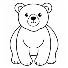 A vector of a cute bear outline Art & Illustration