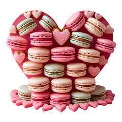 colorful macaroons on a white background