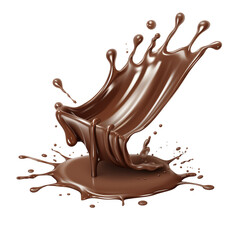 Chocolate Splash with Falling Candy isolated on transparent background Remove png