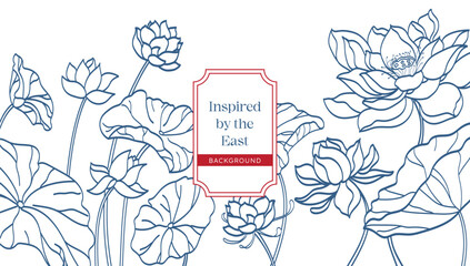 Lotus linear style illustration background