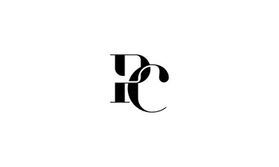 PC initial letters, monogram logo