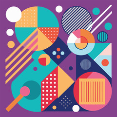 Abstract colorful geometric minimalist dot pattern design