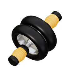 yellow and black Roller Wheel 3d icon illustration