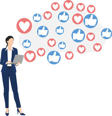 インフルエンサーのグラフィック素材イラスト