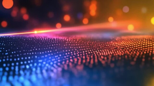 Ethereal lights dance across a vibrant grid