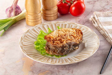 Roasted cod fish fillet piece