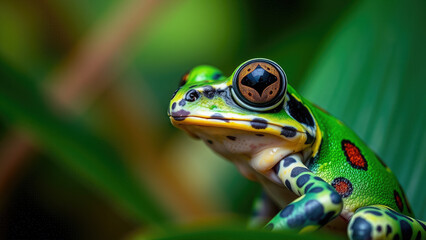 tropical tree frog on tree in jungle, amphibian, nature