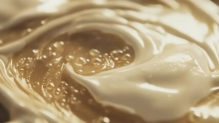 Creamy mixture swirling in a bowl, highlighting texture, with soft lighting enhancing visual appeal