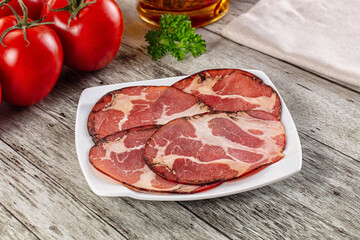 Italian Cured pork neck slices