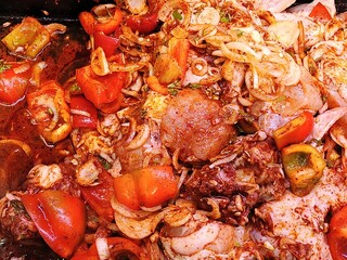 cooked crab in a market