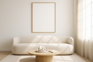 Modern minimalist living room interior design mockup