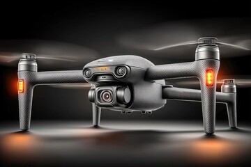 High-Tech Textured Drone with LED Lights