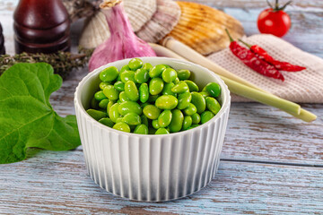 Edamame beans in the bowl