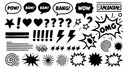 Obraz premium boom set of hand drawn icons for your design