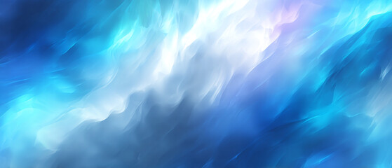 Abstract blue and white watercolor painting with cloud like formations and soft light effects visible