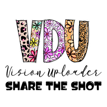 Vision Uploader Share The Shot Design with Leopard and Flower Patterns