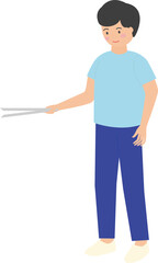 a man who grills meat