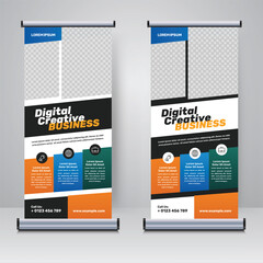 Corporate rollup or X banner design template	
