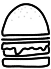 Burger Icon, Airbrush Black and White
