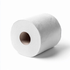 Fototapeta premium Roll of white toilet paper on a white background