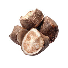 Freshly Harvested Taro Root Tubers, Close-up Studio Shot