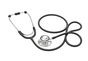 Isolated Black Stethoscope Medical Equipment for Doctors