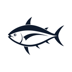 Tuna With Vector Outline Drawing