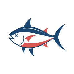Tuna Fish With Vector Outline Illustration