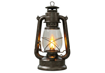 Isolated Old Lantern with Glass