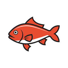 Snapper Fish With Vector Outline Illustration
