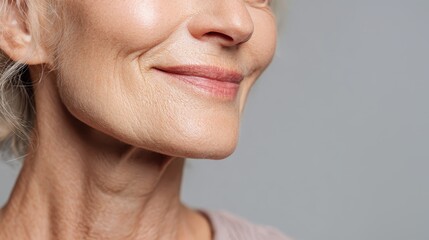 Mature female with silver hair radiating warmth, displaying genuine joy and resilience while celebrating natural beauty of advanced years