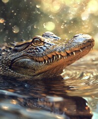 crocodile in the water