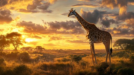 giraffe in the savannah