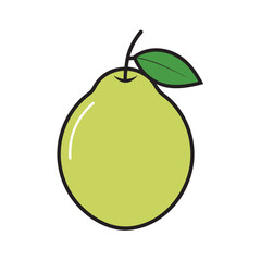Guava With Vector Outline Image