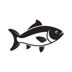 Barramundi With Vector Outline Drawing