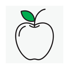 Apple With Vector Outline Image