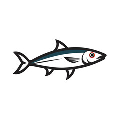 Anchovy Fish With Vector Outline Graphic