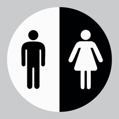 WC toilet icons. Human male or female signs.