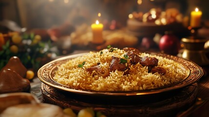 Delicious Lamb Biryani: Festive Food Photography for Culinary Websites and Blogs