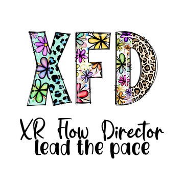 XFD Flow Director Lead the Pace Design with Flowers and Leopard Print