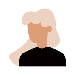 Vector flat illustration. Avatar, user profile, face icon, gender neutral silhouette, profile picture. Suitable for social media profiles, icons, splash screens and as a template.