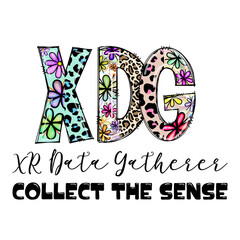 XR Data Gather Collect The Sense Graphic Design with Flowers and Leopard Print