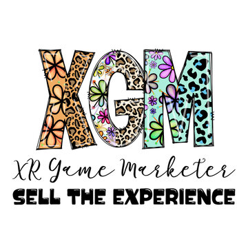 XRM Game Marketer Sell the Experience Design with Floral and Leopard Print