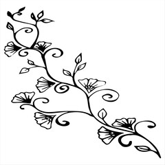 hand drawn flower outline 