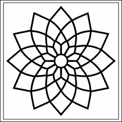 Obraz premium hand drowns flower design outline Art & Illustration
