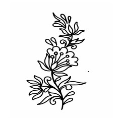 A vector of a hand drawn flower outline Art & Illustration