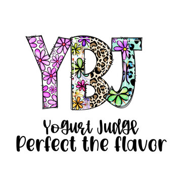 YBJ Yogurt Judge Perfect Flavor Design with Flowers and Leopard Print