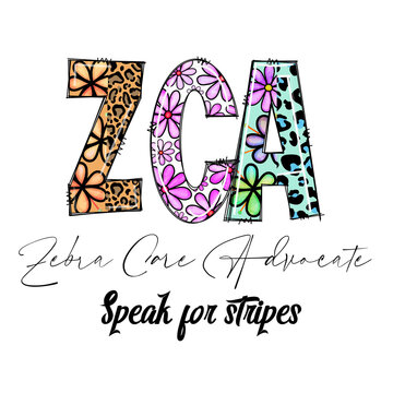 ZCA Zebra One Advocate Design with Flowers and Animal Prints