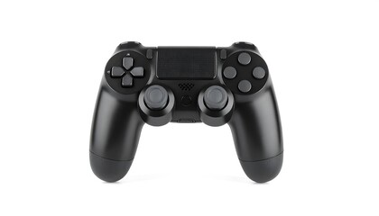 Black game controller isolated