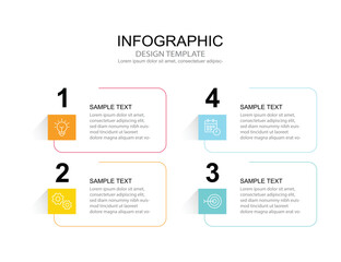 Vector Infographic label design template with icons and 4 options or steps. for your business data. Vector Illustration.